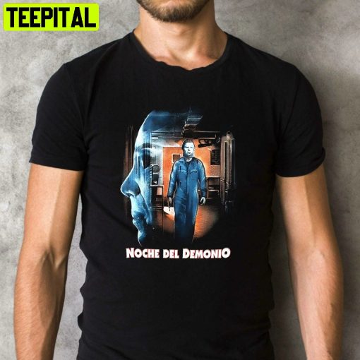 Noche Del Demonio Scary Movie Halloween Retro Design T-Shirt