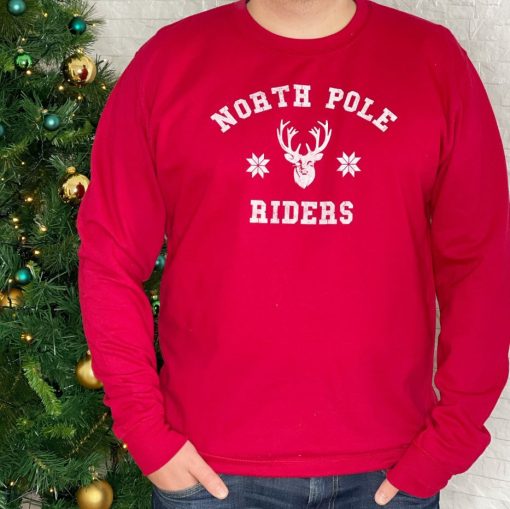 North Pole Riders Varsity Festive Christmas Sweatshirt