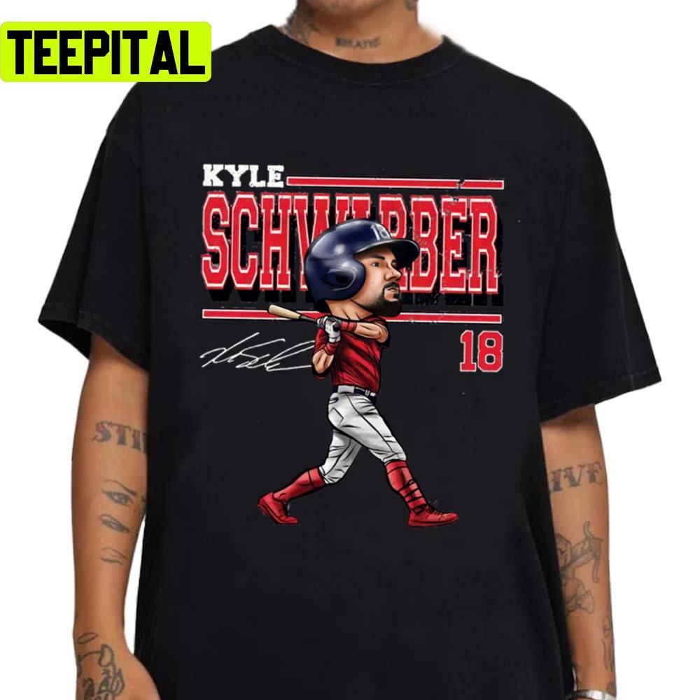 Number 18 Baseball Player Kyle Schwarber Cartoon Unisex T-Shirt