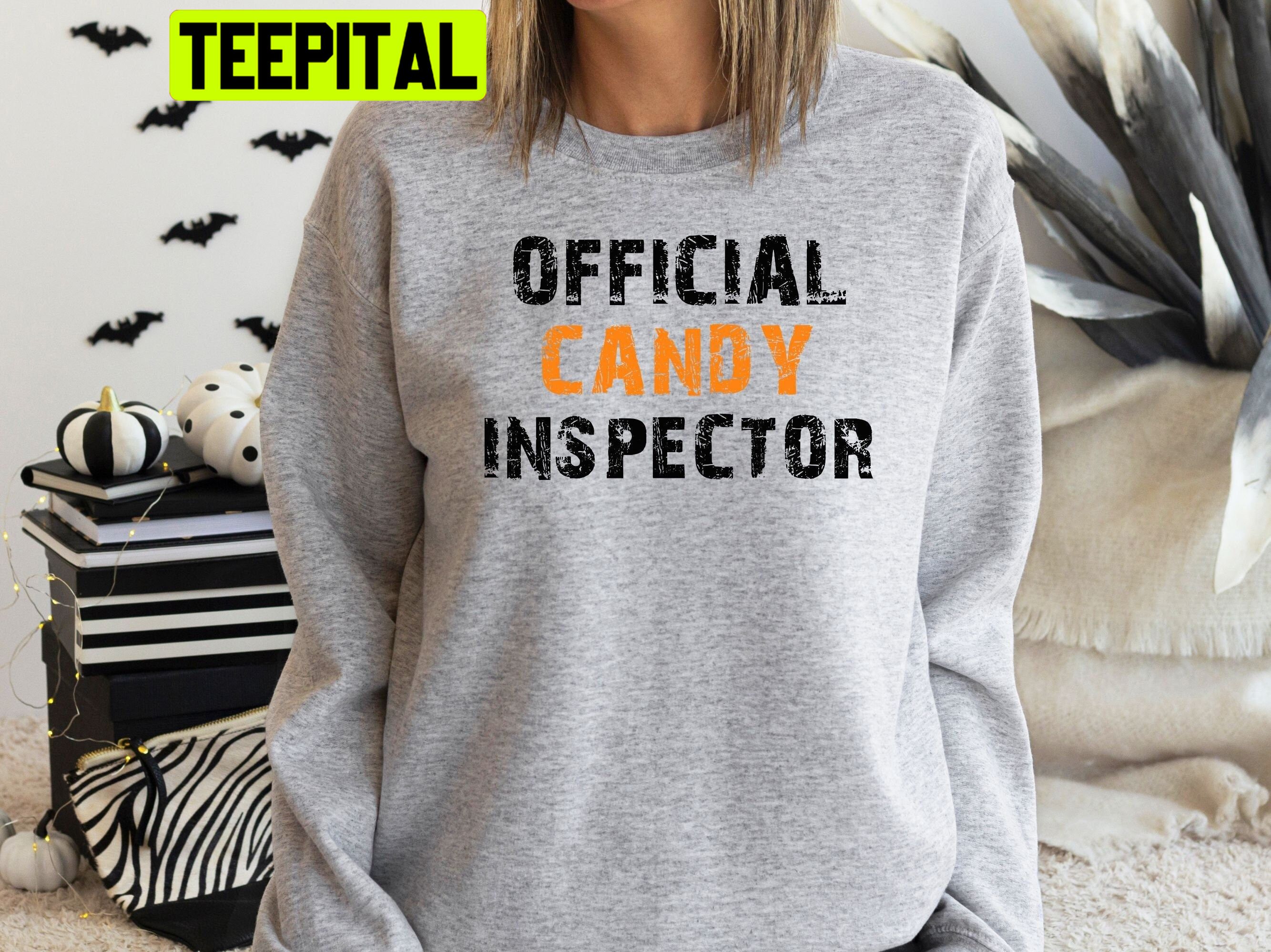 Official Candy Inspector Halloween Party Trending Unisex Sweatshirt