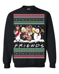 OnCoast Friends Jesus, Snowman, Drunk Friend Ugly Christmas Sweater  Funny Ugly Christmas Sweater  Holiday Gift