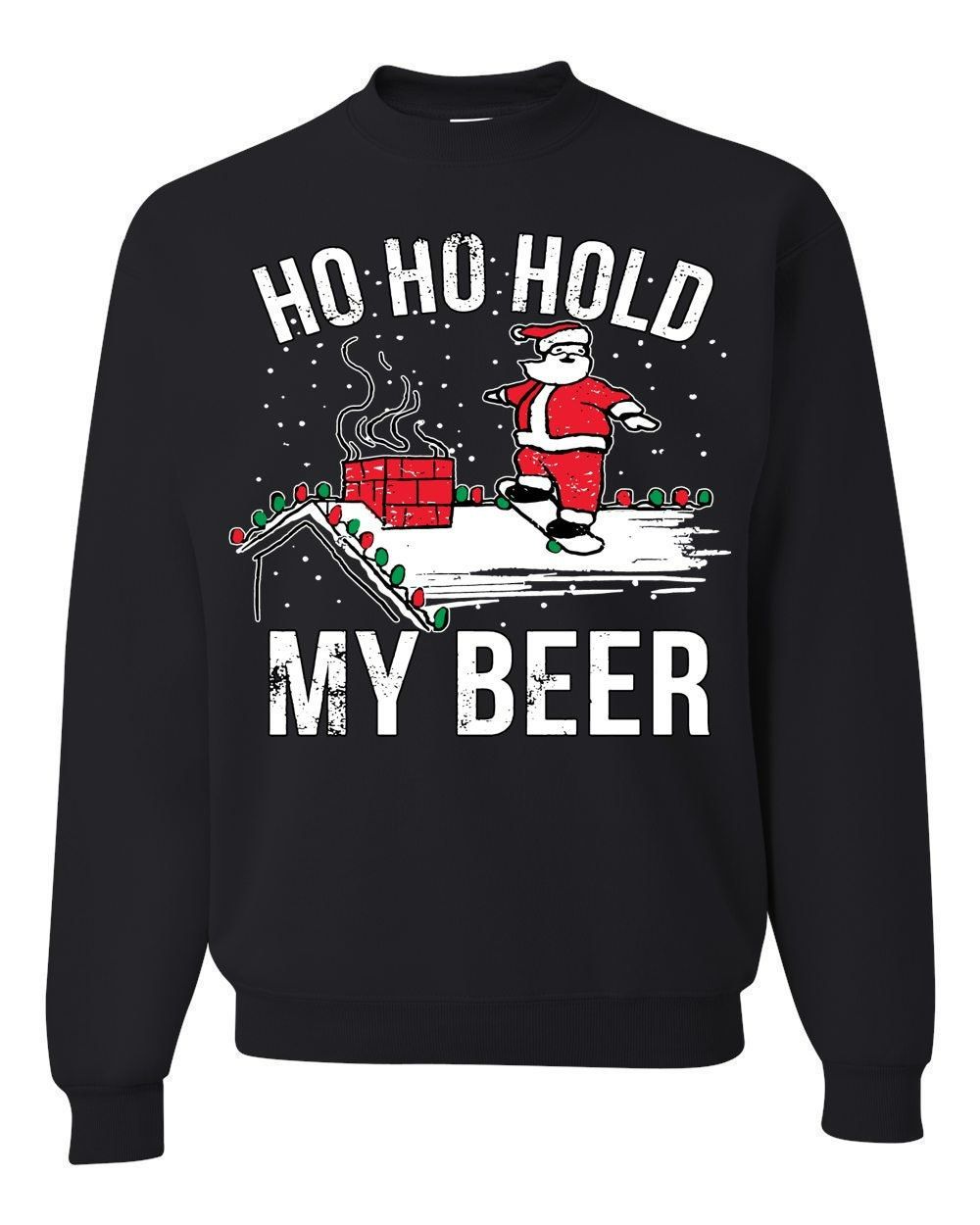 OnCoast Ho Ho Hold My Beer  Santa Claus Ugly Christmas Sweater  Funny Ugly Christmas Sweater  Holiday Gift