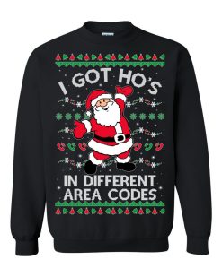 OnCoast I Got Ho’s In Different Area Codes Santa Claus Ugly Christmas Sweater