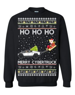 OnCoast Tesla Merry Cybertruck  Santa Claus Ugly Christmas Sweater