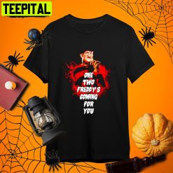 One Two Freddy’s Coming For You Halloween Freddy Krueger Retro Art Unisex T-Shirt