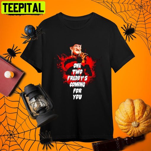 One Two Freddy’s Coming For You Halloween Freddy Krueger Retro Art Unisex T-Shirt