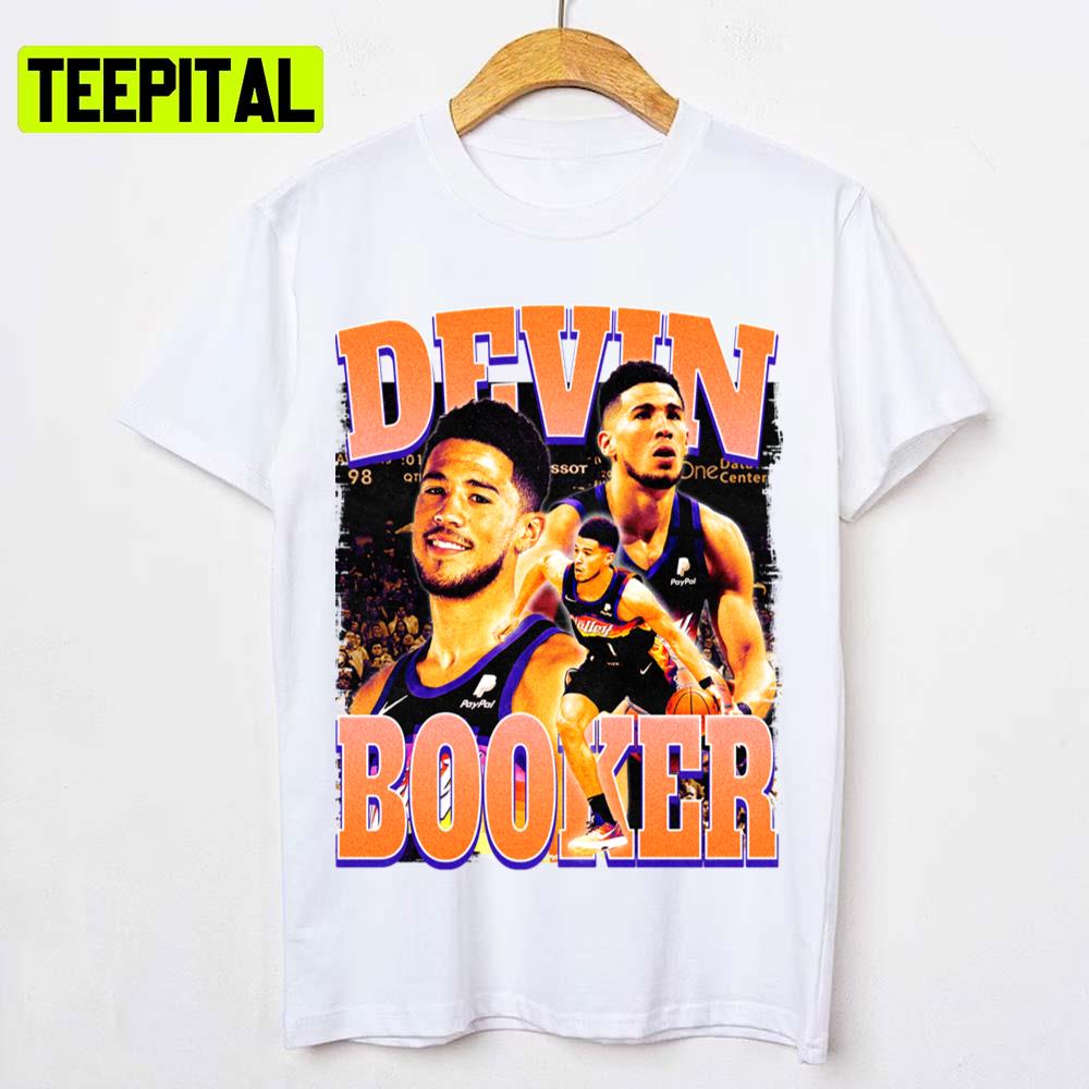 Orange Design Basketball Devin Booker Vintage Style Unisex T-Shirt