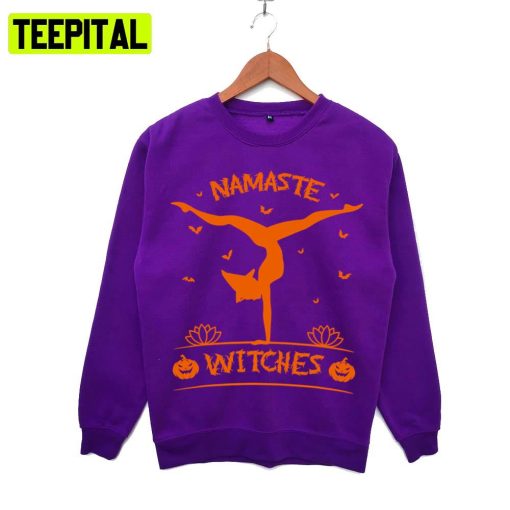 Orange Design Halloween Namaste Witches Yoga Hoodie