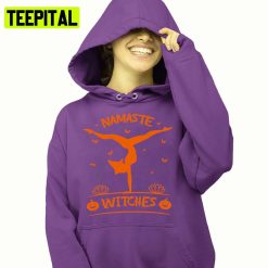 Orange Design Halloween Namaste Witches Yoga Hoodie