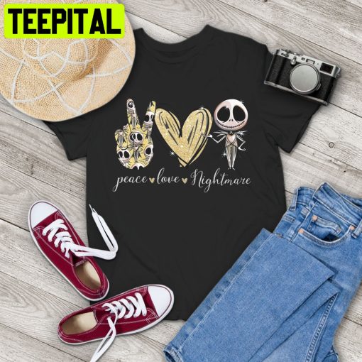 Peace Love Nightmare Jack Skellington Vintage Trending Unisex T-Shirt