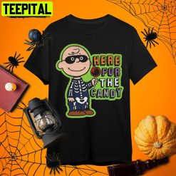 Peanuts Charlie Brown Here For The Candy Charlie Brown Halloween Retro Art Unisex T-Shirt