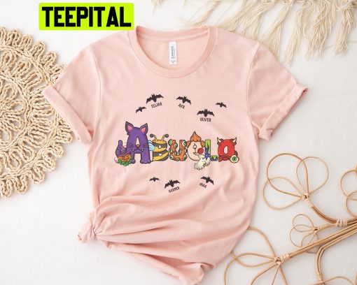 Personalized Spooky Abuela Custom Kidnames Trending Unisex Shirt