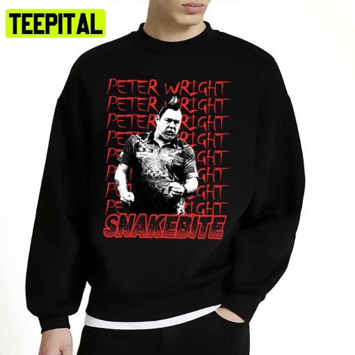 Peter Wright Snakebite Text Art Work Darts Player Unisex Sweatshirt