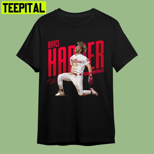 Philadelphia Phillies Bryce Harper Qc1 Retro Art Unisex T-Shirt