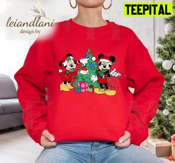 Playing Together Mickey And Minnie Cute Couple Christmas Sweatshirt