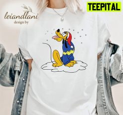 Pluto Snow Goofy Goofy Merry Disney Unisesx T-Shirt