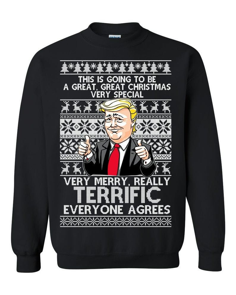 PPL Trends President Donald Trump-Thumbs Up Terrific Christmas Sweater