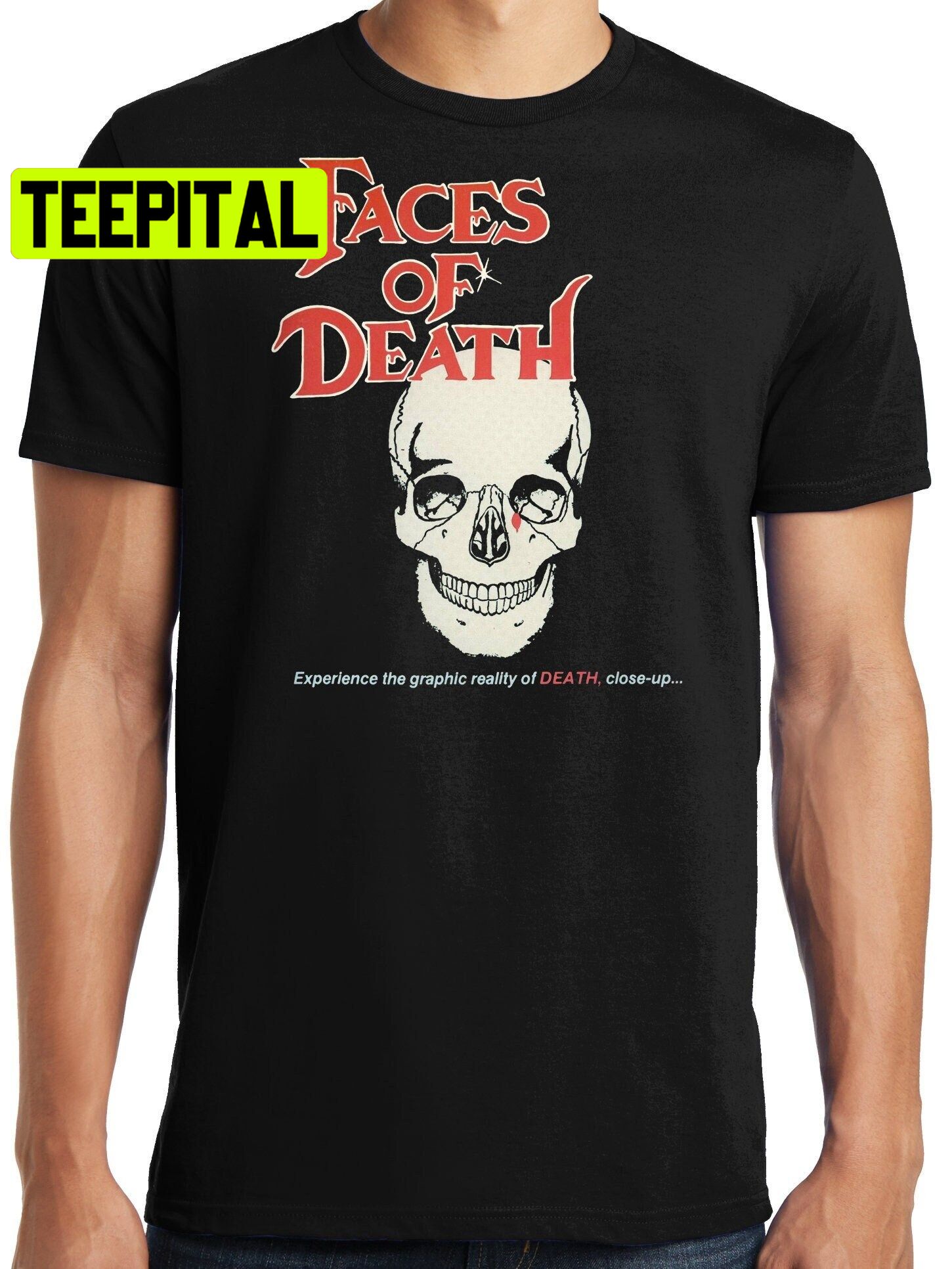 Publiciteez Big And Tall Faces Of Death Horror Movie Trending Unisex T-Shirt