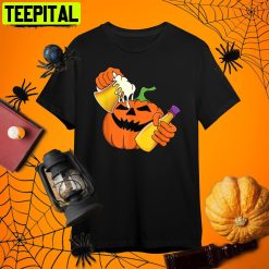 Pumpkin Beer Potion Trick Or Treat Drinking Party Halloween Retro Art Unisex T-Shirt