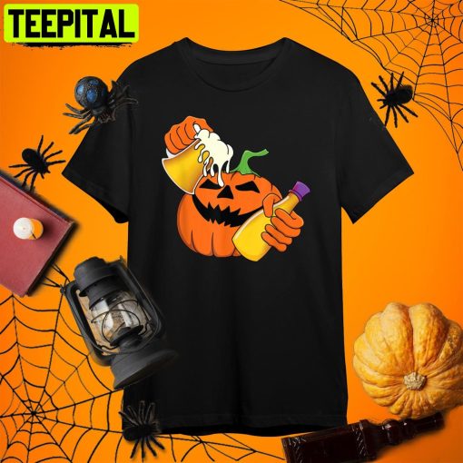 Pumpkin Beer Potion Trick Or Treat Drinking Party Halloween Retro Art Unisex T-Shirt