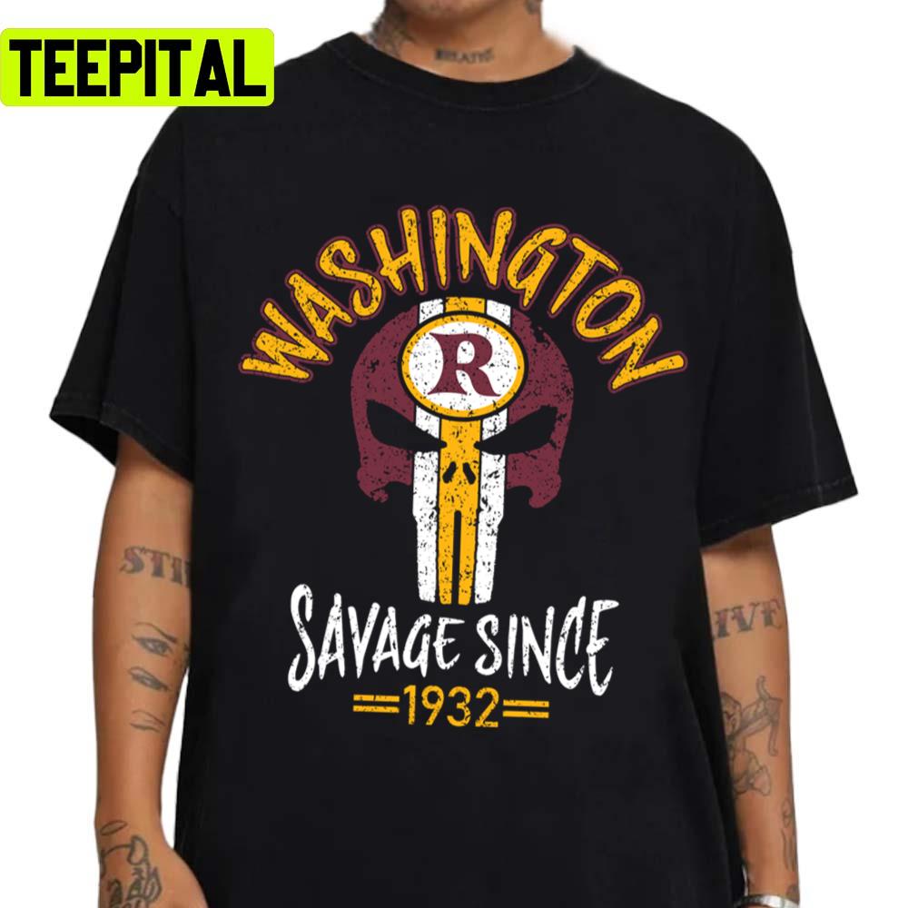 Punisher Mask Football Savage Skull 1932 Apparel Washington Commanders  Unisex T-Shirt – Teepital – Everyday New Aesthetic Designs