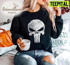 Punisher Skull Symbol Distressed Funny Marvel Avengers Sweatshirt