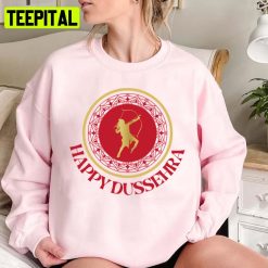 Red Round Design Happy Dussehra Unisex Sweatshirt