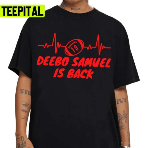 Red Text Design Deebo Samuel Is Back Unisex Sweatshirt