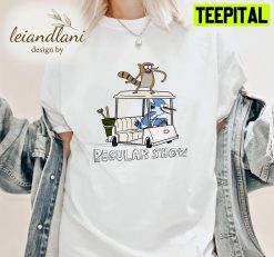 Regular Show Mordecai And Rigby Golf Cart Regular Show Cartoon Disney Unisesx T-Shirt