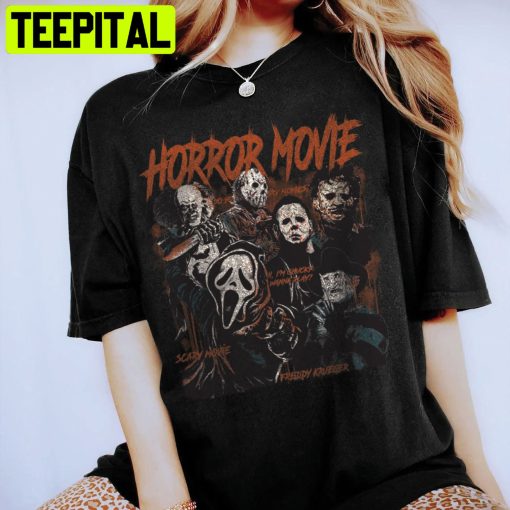 Retro 90s Horror Movies Scream Ghostface, Michael Myers, Freddy Kruger It Jason Trending Unisex T-Shirt