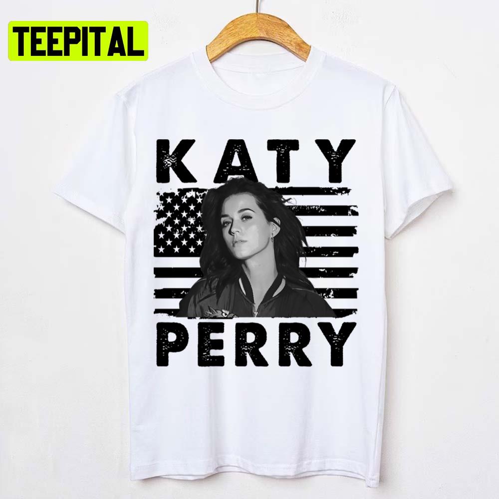 Retro American Flag Katy Perry Music Gift Unisex T-Shirt