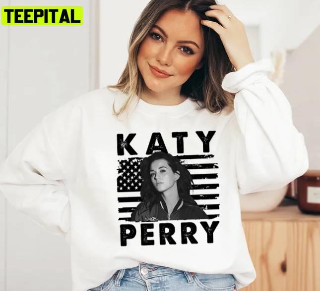 Retro American Flag Katy Perry Music Gift Unisex T-Shirt