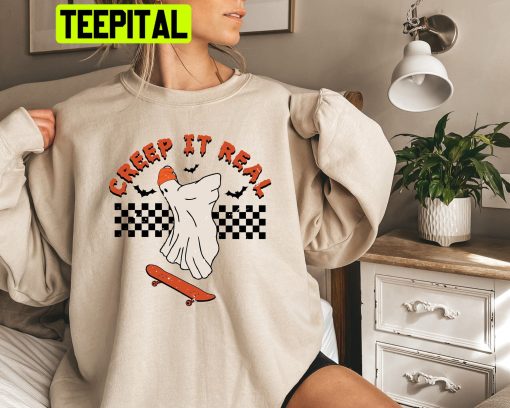 Retro Halloween Creep It Real Trending Unisex Sweatshirt