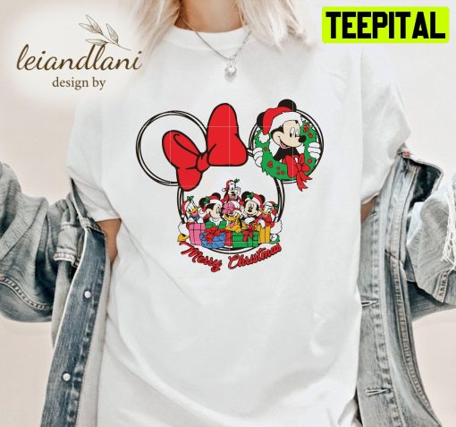 Retro Mickey And Friends Mickey Minnie Donald Daisy Chritmas Sweater Disney Unisesx T-Shirt