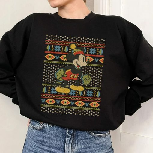 Retro Mickey Mouse Ugly Christmas Sweatshirt