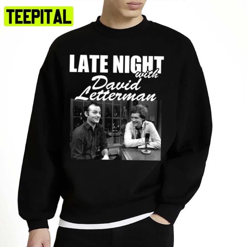 Retro Portrait Late Night With David Letterman Unisex Sweatshirt