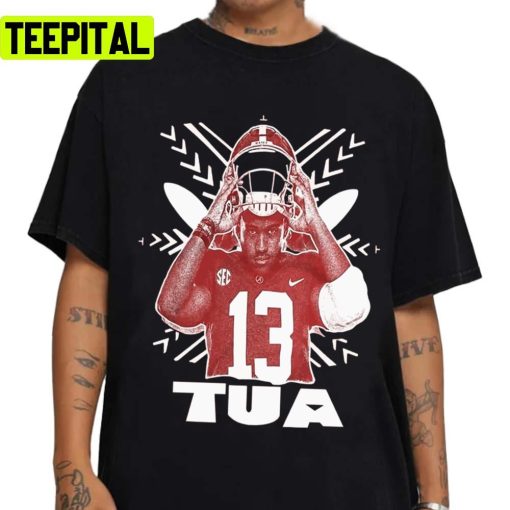 Retro Red Portrait Tua Tagovailoa College Football Inspired Unisex T-Shirt