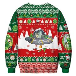 Rick And Morty UFO Christmas Ugly Sweater