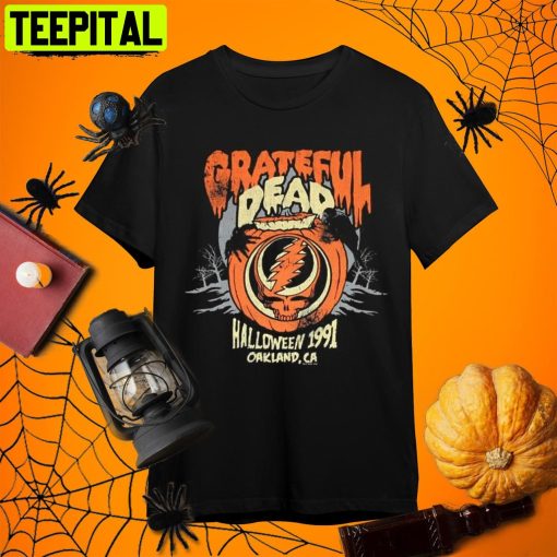 Ripple Junction Pumpkin Adult Grateful Dead Halloween Retro Art Unisex T-Shirt