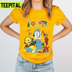 Robots Cute Retro Cartoon Unisex T-Shirt