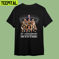 San Antonio Spurs 46th Anniversary 1976 2022 Thank You For The Memories Retro Art Unisex T-Shirt