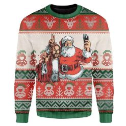 Santa And Jesus Christmas Personalized Unisex 3D Ugly Sweater