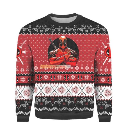 Santa Deadpool Kiss My Ass Christmas Ugly Sweater