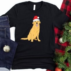 Santa Golden Retriever Christmas T-Shirt