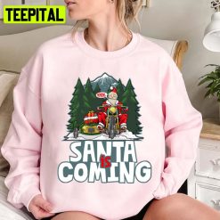 Santa Is Coming With A Motorbike Funny Christmas Unisex Sweatshirt