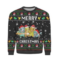 Santa Pokeeemon Ugly Christmas Sweater