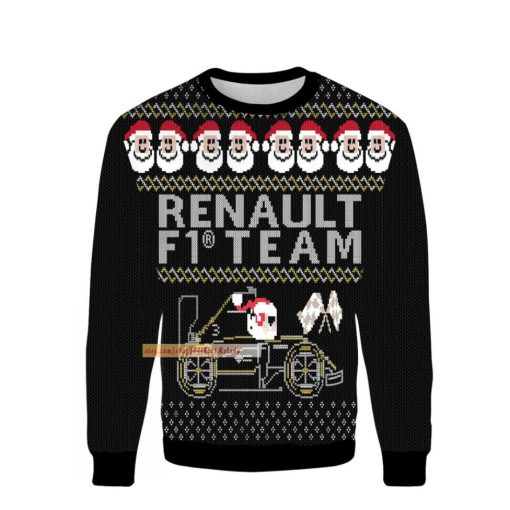 Santa Renault F1 Team Merry Christmas Formula 1 Champion Ugly Sweater