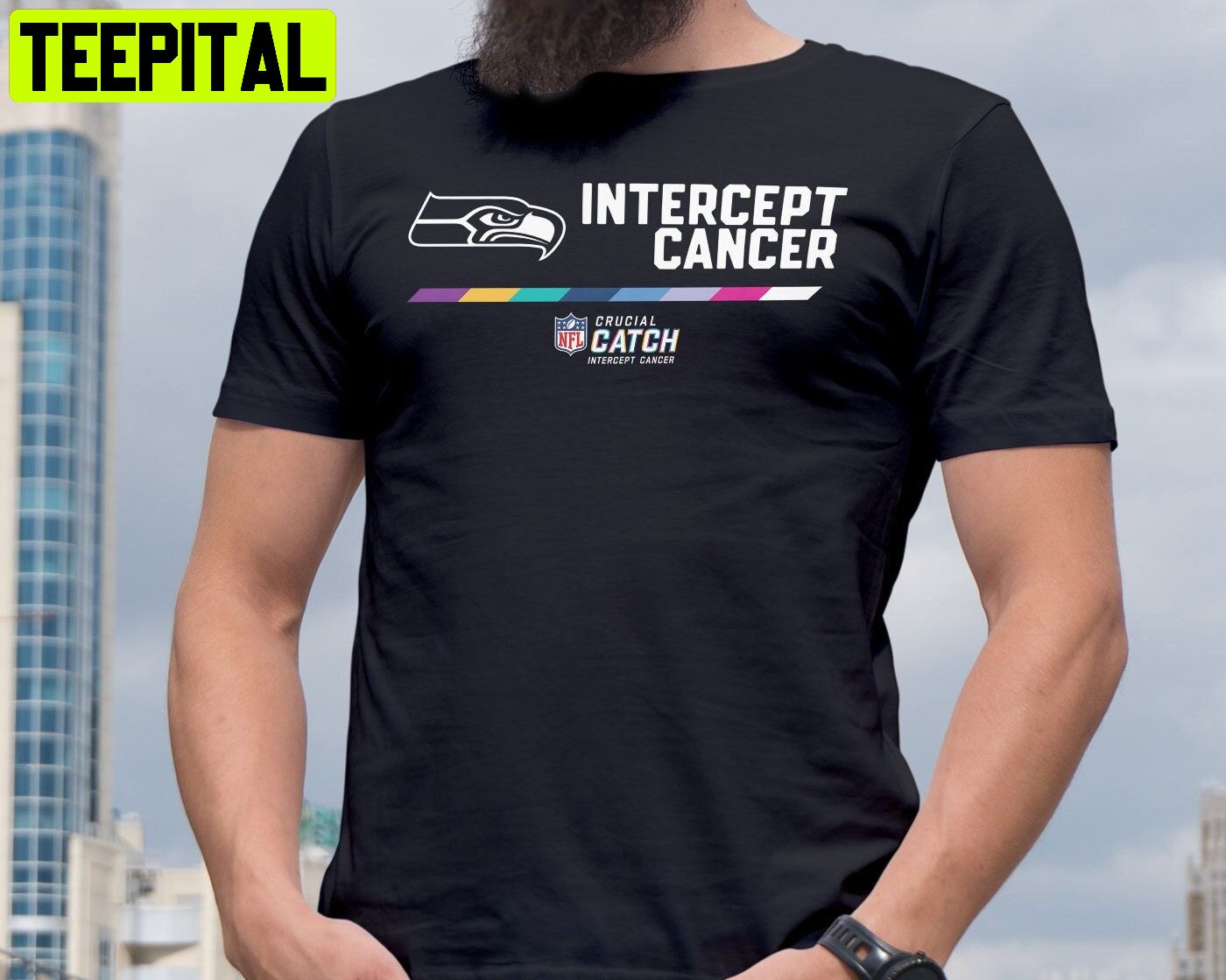 Seattle Seahawks Intercept Cancer Crucial Catch Vintage Unisex T-Shirt