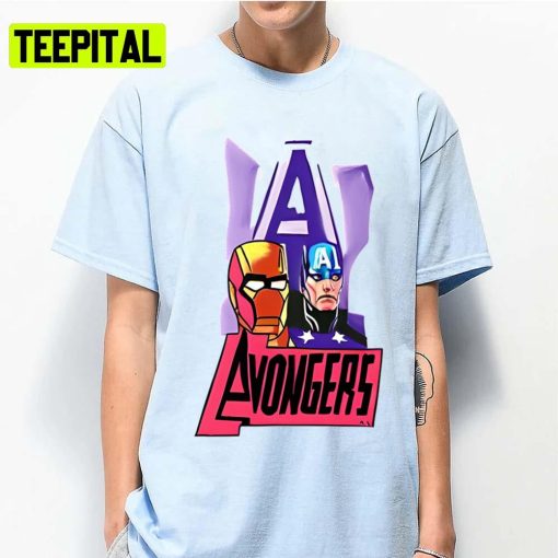 Silly Avongers Ironman And Captain American Chibi Unisex T-Shirt