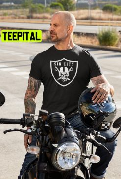 Sin City Raiders Skull Shield Unisex T-Shirt